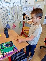 Land art I. třída 6.3.2026, foto: K. Němečková Hospodářská