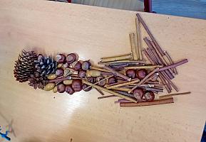 Land art I. třída 6.3.2026, foto: K. Němečková Hospodářská