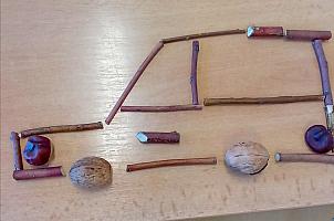 Land art I. třída 6.3.2026, foto: K. Němečková Hospodářská