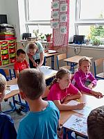 Zábavné dopoledne s prvňáky 4.9.2026, foto: K. Němečková Hospodářská, J. Švec