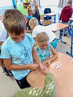 Zábavné dopoledne s prvňáky 4.9.2026, foto: K. Němečková Hospodářská, J. Švec