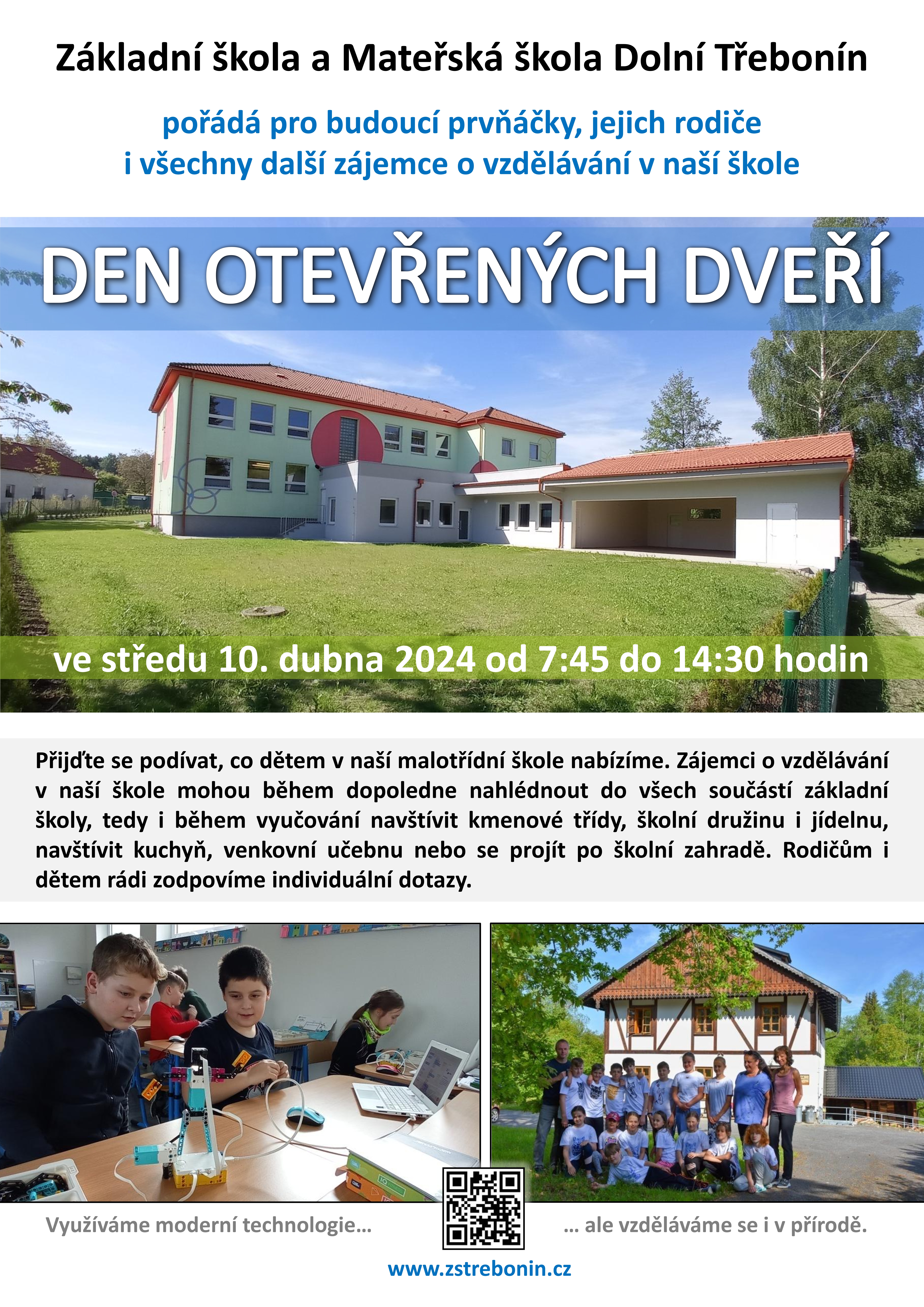 Den otevřených dveří v ZŠ 10.4.2024