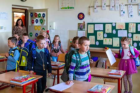 Zahájení školního roku v ZŠ a MŠ Dolní Třebonín 4. září 2023, foto: Lubor Mrázek