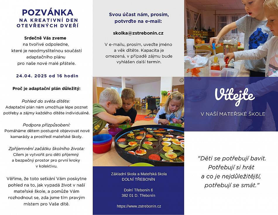 Kreativní den Otevřených dveří v MŠ 24.4.2025