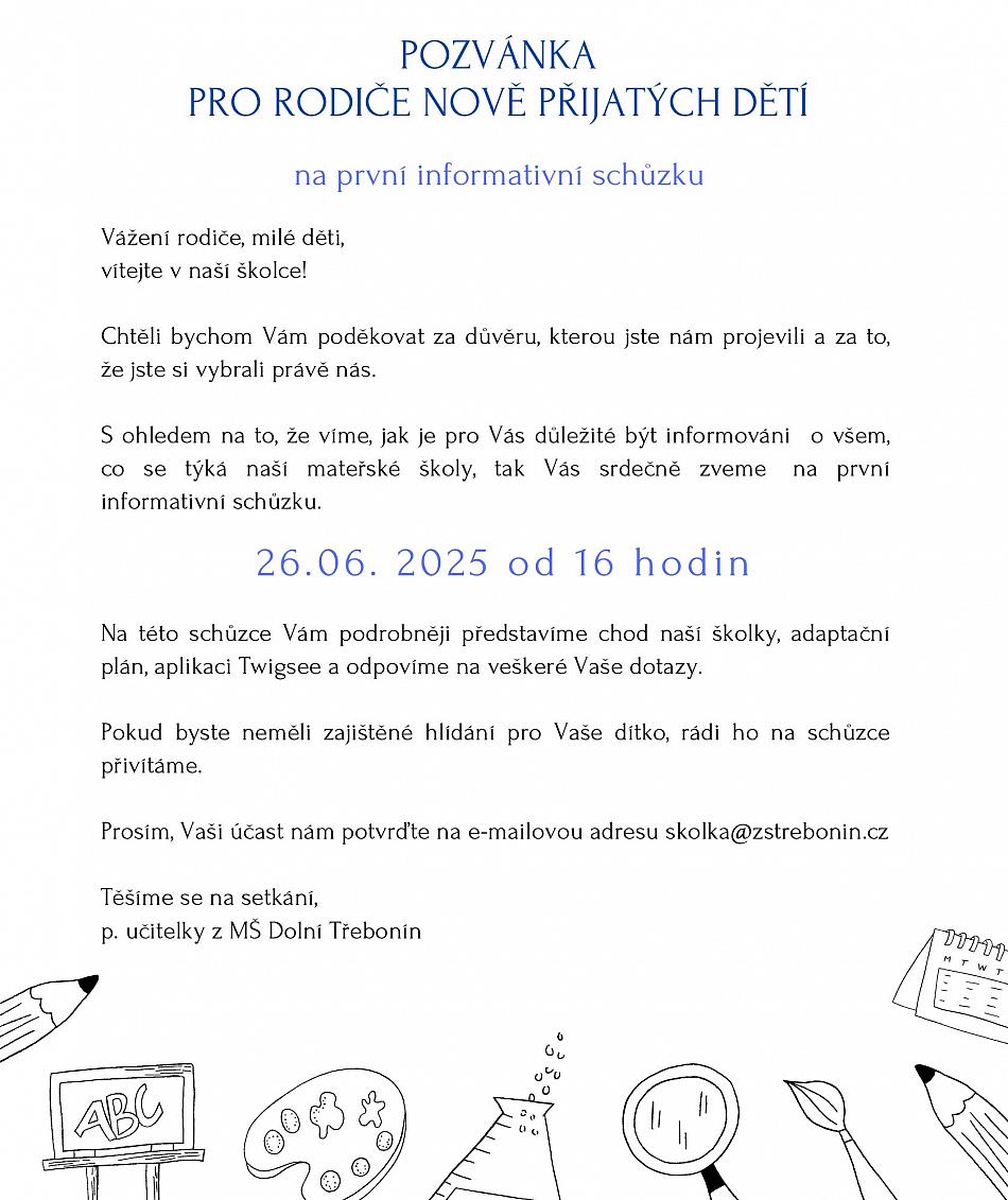 Informativní schůzka 26.6.2025
